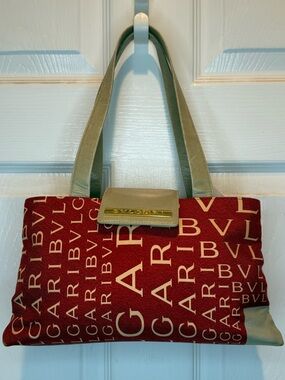 BVLGARI LOGO MANIA SHOULDER BAG RED